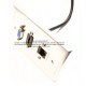 Placa Tapa Vga + HDMI 1.4 pigtail + Jack RJ45 Cat6 cople Aluminio